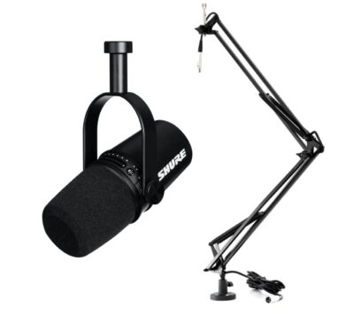 Shure MV7+ Podcast microphone - stand bundle