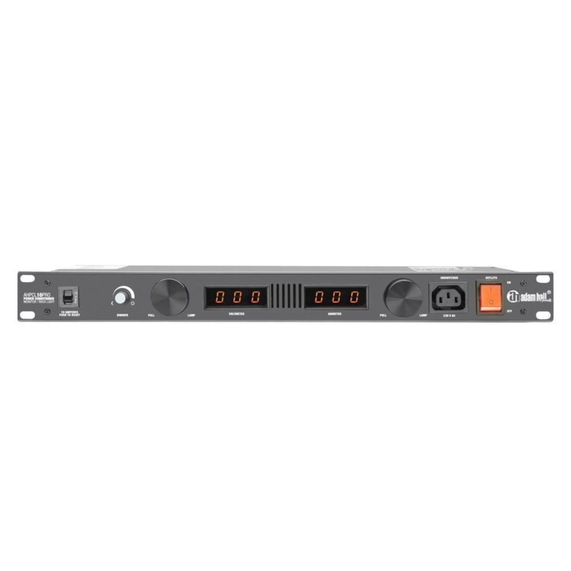 Adam Hall PCL 10 PRO Power Conditioner m. rack-lys og multimeter