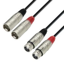 Adam Hall Cables K3TMF0100 - Audio Cable 2 x XLR Male to 2 x XLR Female, 1 m