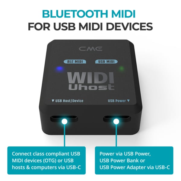 CME Pro WIDI Uhost Bluetooth Wireless/USB MIDI Interface - Image 6