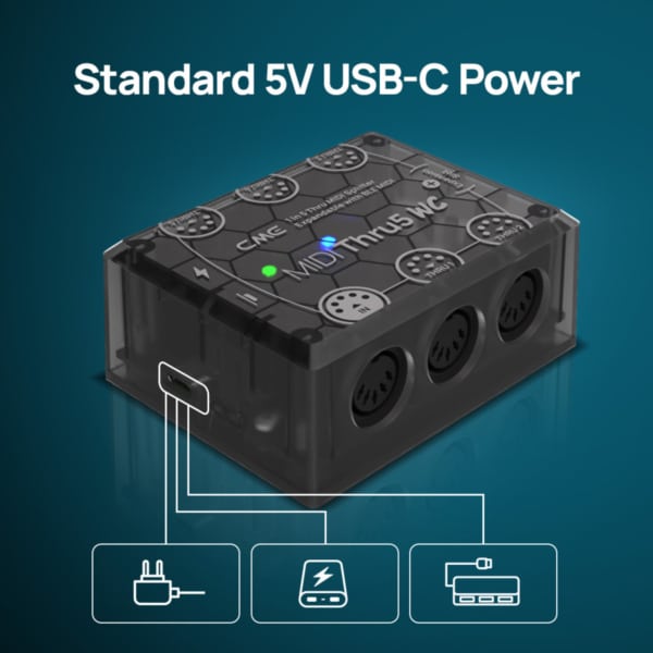 CME Pro MIDI Thru5 WC High-speed MIDI Thru/Splitter Box - Image 5
